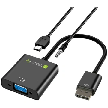 Techly HDMI - VGA+3.5mm+Micro USB B M/F 0,15 m Mel