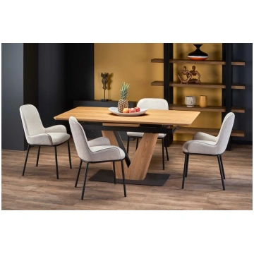 UMBERTO table natural oak, leg natural oak/black