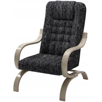 LIKMA Black Comfortable Armchair with Armrests Bee