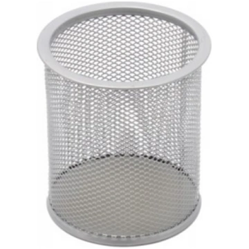 Pencil case Forpus, round, silver, empty perforate
