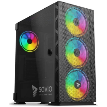 SAVIO PC Case Raptor X1 ARGB Glass/Mesh Black ( SA
