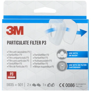 Maskas filtrs 3M T5935K, balta krās., 2 gab