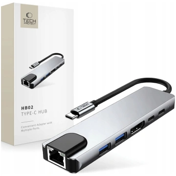 TECH-PROTECT HB02 HUB ADAPTER 6IN1 TYPE-C + USB2.0