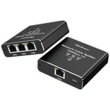 Qoltec Splitter Ethernet mini SWITCH 1x3 RJ45 | 10