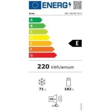Ledusskapis Combi, BRC-18552E NF X, BERK