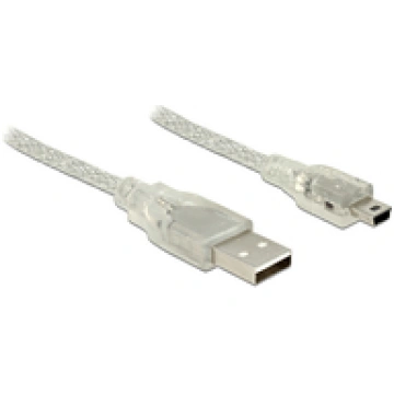 USB Kabel Delock A - Mini-B St/St 1.00m transparen