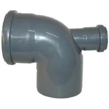 Likums DN110/90°,atzars DN50 180°, PP, pelēks Līku