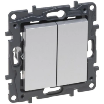 2-vietīgs slēdzis Legrand Niloe Step 863308 (pelēk