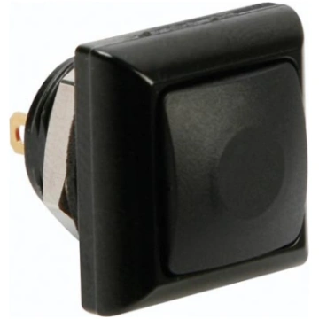 MINI SQUARE METAL PUSH BUTTON WITH BLACK BUTTON 1P
