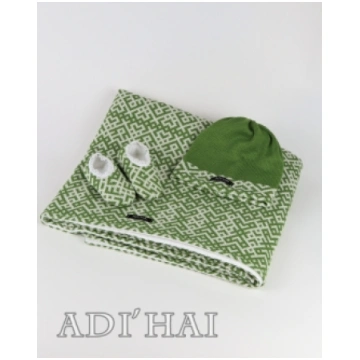 Lina gultas veļas komplekts ar sedziņu, cepurīti u
