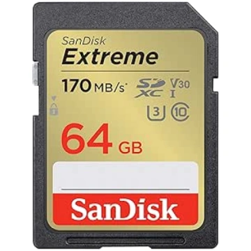 SanDisk Extreme SDXC UHS-I Memory Card 64GB (V30, 