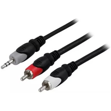 Audio kabelis Deltaco MM-140 2m 3.5mm 2 x RCA Daud