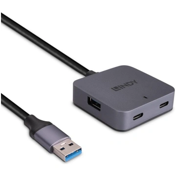 Lindy 5m USB 3.0 Hub, 4 Ports 2 USB Type C and 2 U