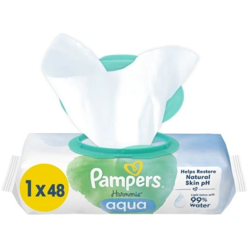 Zīdaiņu salvetes PAMPERS Harmonie Aqua, 48 gab