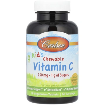 Carlson, Kid's Chewable Vitamin C, Natural Ta