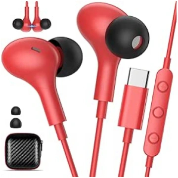 TOPAUX USB C austiņas ar kabeli iPhone 17, Air, 16
