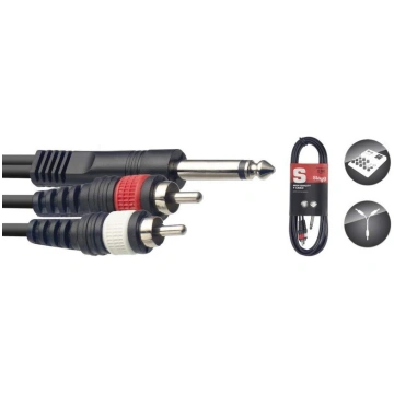 Audio kabelis Jack-2xRCA Stagg SYC3/P2CM E, 3 m