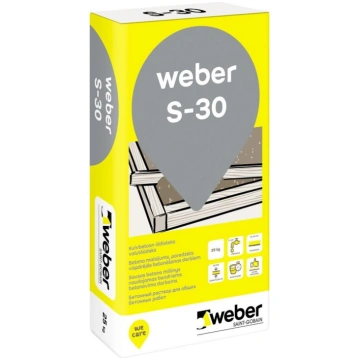 Ātri cietējošais betons Weber S-30 rupjais, 25kg
