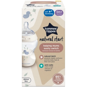 TOMMEE TIPPEE Natural Start barošanas pudelīte ar 