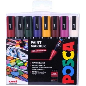 Posca - PC5M - Medium Tip Pen - Deep colors 8 pc 4