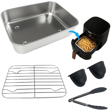 304 Edelstahl Airfryer Zubehörset mit Auflaufform,