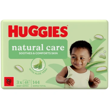 HUGGIES Mitrās salvetes mazuļiem Aloe 3x48gb