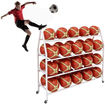 Basketbola plaukts ar 4 plauktiem un riteņiem, vie