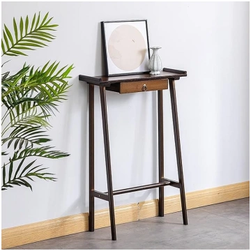 Narrow Console Table with Drawers, Wooden Console 