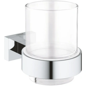 Glāze ar turētāju Grohe Essentials Cube, hroms GRO