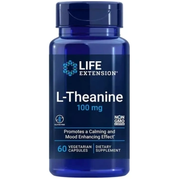 L-teanīns 100 mg, 60 dārzeņu kapsulas Life Extensi