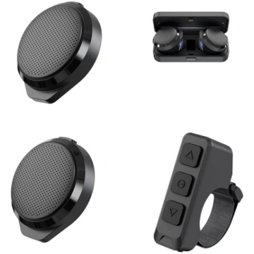 Motocikla ķivere Bluetooth austiņas, kas uzstādīta
