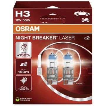 OSRAM LEMPUTĖS H3 55W 12V NIGHT BREAKER LASER +150