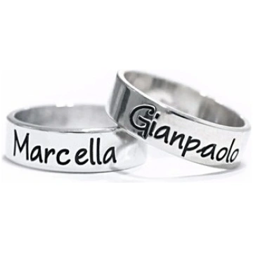 Wedding rings with names Gioielli De Rosa