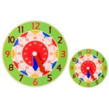 LEAN Toys Wooden Clock Educational Hours Minutes S