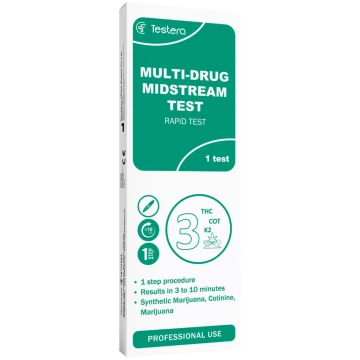 TESTERA Multi-Drug (3 vielas) tests, 1 gab