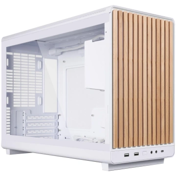 Case, LIAN LI, micro ATX/Micro-ITX, White/Wood, Mi