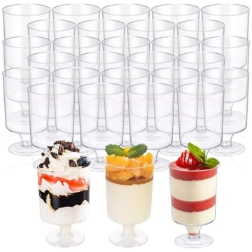 Mini deserta tasītes Plastmasas 100 ml apaļas dese