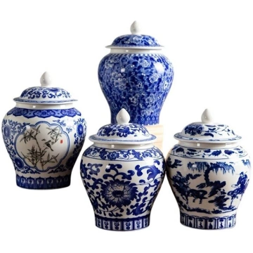 Ķīniešu porcelāna tējas glabāšanas trauks, balts z