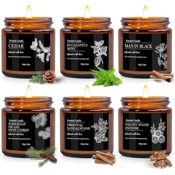 6 sveču dāvanu komplekts vīriešiem, aromātiskas st
