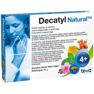 DECATYL Natural sūkājamās tabletes N12 DECATYLEN