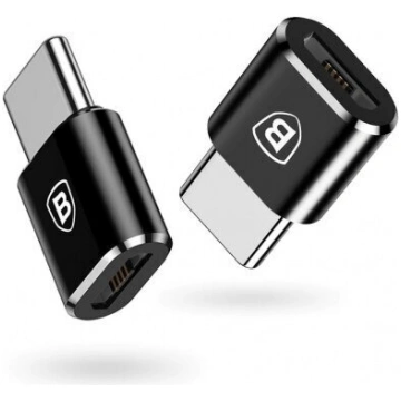 Baseus OTG adapteris microUSB - USB-C melns