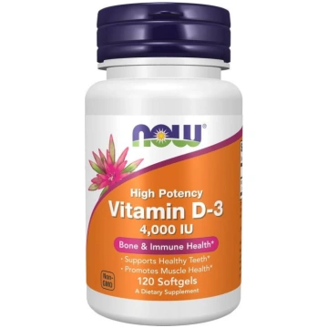 Now Foods D3 vitamīns 4000 SV - 120 kapsulas