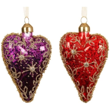 ORNAMENT GLASS HEART 10CM 71173 (8720725284272) ( 