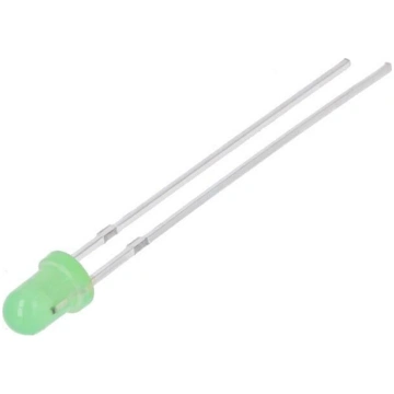 LED; green; 3mm; 1120÷1560mcd; 30°; Front: convex;