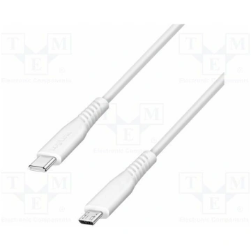 Cable; USB 2.0; USB B micro plug,USB C plug; 0.5m;