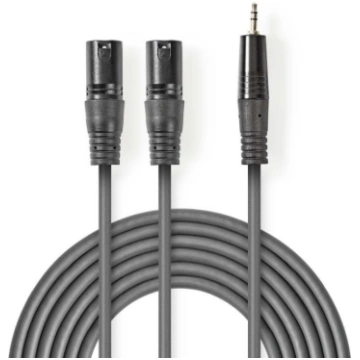 Kabelis Nedis 2x XLR M - 3.5mm M 1.5m COTH15310GY1