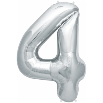 Lietots - Follija balons "4" , sudraba (85cm) Part