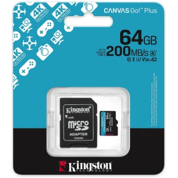 Kingston 64GB UHS-I microSD Memory Card with SD Ad