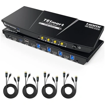 TESmart USB 3.0 HDMI KVM slēdzis 4 PC 1 monitoram,