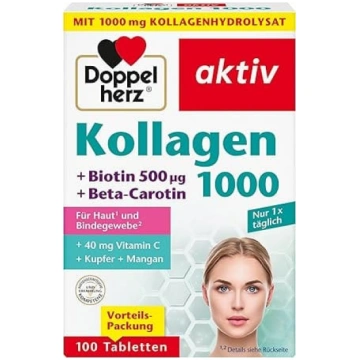 Doppelherz Kolagēns 1000 + biotīns + beta-karotīns